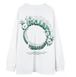 画像2: Flower circle letter print Long-sleeved T-shirt　 男女兼用 ユニセックスフラワーサークルレタープリント長袖Tシャツ (2)
