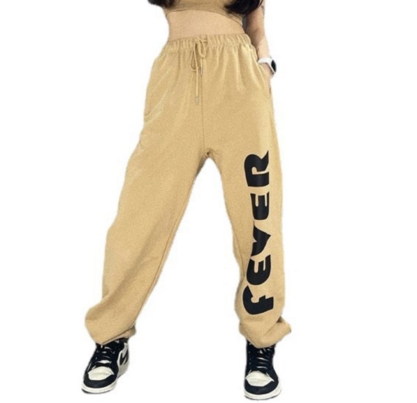 画像1:  Women’s FEVER logo sweatpants  　ユニセックス男女兼用FEVER ロゴスウェットヒップホップ ダンスパンツ  (1)