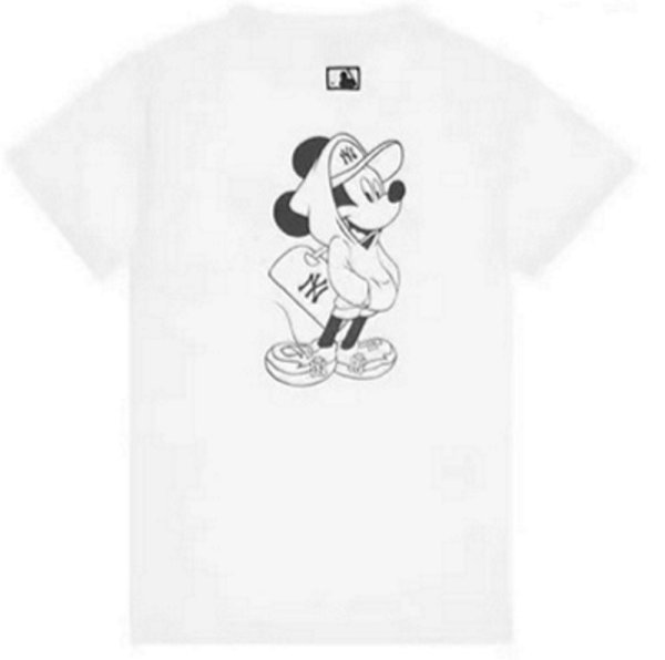 画像1: MLB NY Mickey Mouse Print T-shirt　ユニセックス 男女兼用MLB NYエムエルビー ヤンキースミッキーマウスミッキープリントTシャツ Tシャツ   (1)
