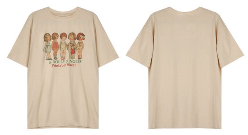 画像4: Nostalgic girl kids Print T-shirt　ユニセックス 男女兼用ノスタルジックガールキッズプリントTシャツ Tシャツ   (4)