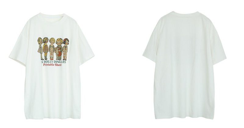 画像5: Nostalgic girl kids Print T-shirt　ユニセックス 男女兼用ノスタルジックガールキッズプリントTシャツ Tシャツ   (5)