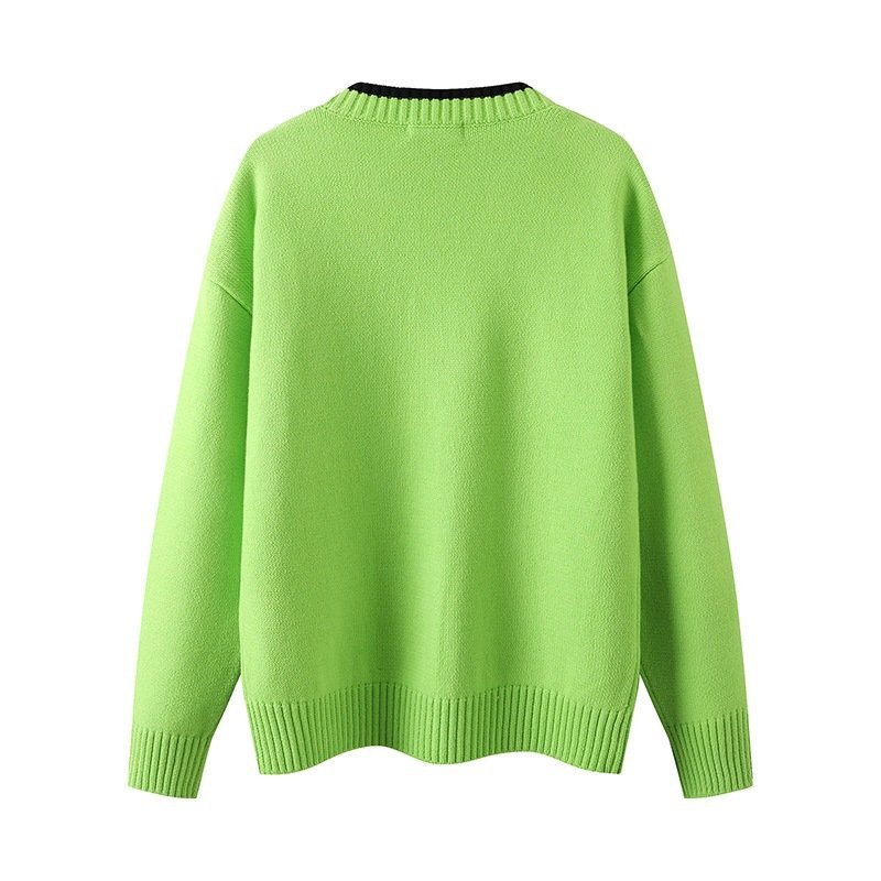 画像2: Rabbit & Bear & Flower & Fringe V-neck cardigan knit   ユニセックス男女兼用ラビット&ベア&フラワー&フリンジ Vネックカーディガン セーター ニット (2)