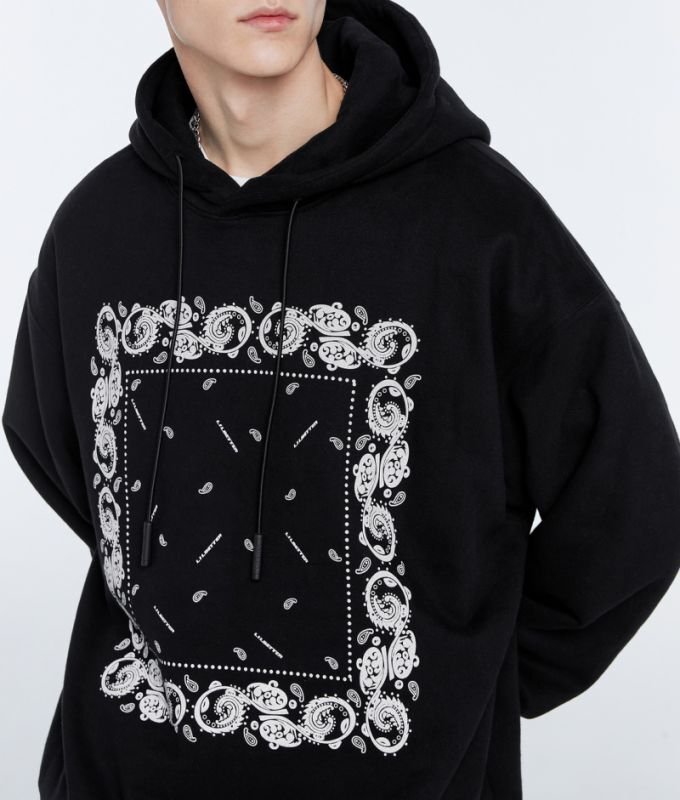 画像5: Unisex Paisley Hoodie ユニセックス男女兼用ペイズリー バンダナ柄フーディー パーカー (5)