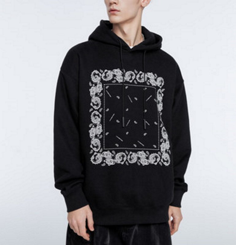 画像3: Unisex Paisley Hoodie ユニセックス男女兼用ペイズリー バンダナ柄フーディー パーカー (3)