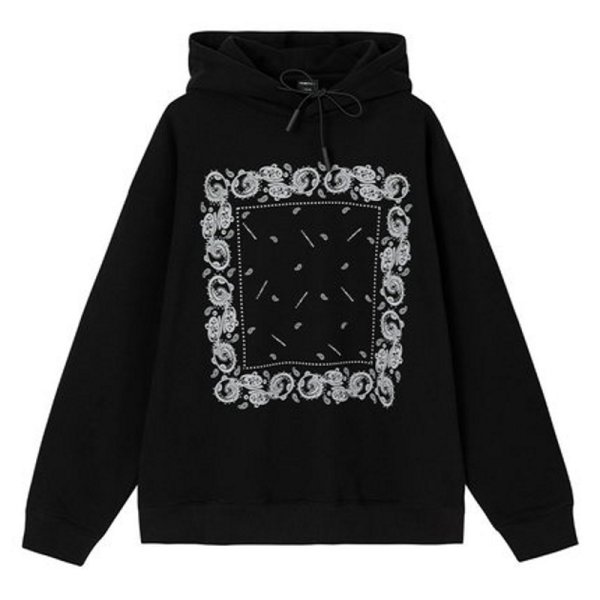 画像1: Unisex Paisley Hoodie　ユニセックス男女兼用ペイズリー バンダナ柄フーディー パーカー (1)