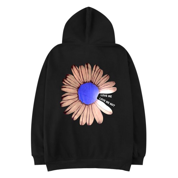 画像1: Unisex daisy flower print hoodie sweater ユニセックス男女兼用デイジーフラワープリント フーディー パーカー (1)