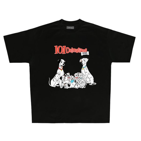 画像1:  101 doggy Dalmatians family puppy print t-shirt　ユニセックス男女兼用101匹わんちゃんファミリープリントTシャツ (1)