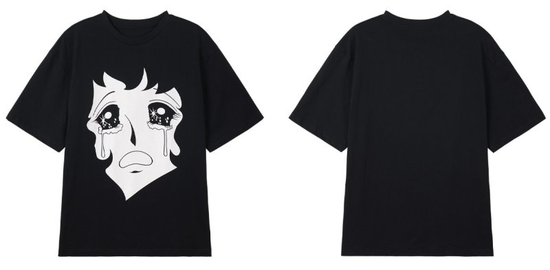 画像3: crying girl print t-shirt ユニセックス男女兼用クライングガールプリントTシャツ (3)