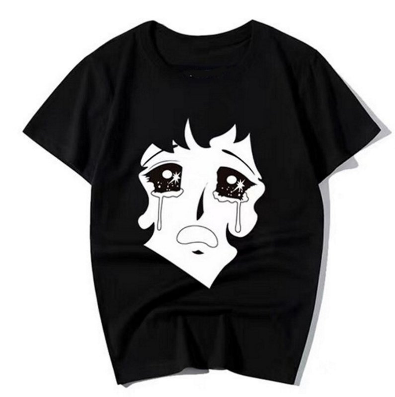 画像2: crying girl print t-shirt ユニセックス男女兼用クライングガールプリントTシャツ (2)