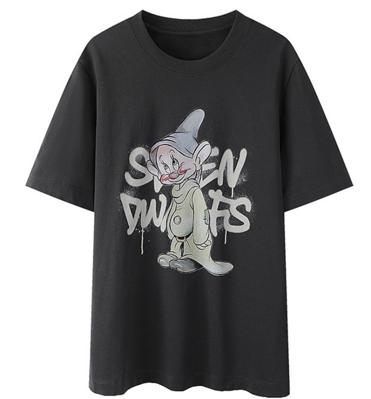 画像1: Snow White and 7 dwarfs Print T-shirt　白雪姫と7人の小人プリントTシャツ  (1)