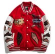 画像2: old trib baseball uniform BASEBALL JACKET baseball uniform jacket blouson  ユニセックス 男女兼用トゥラァィブスタジアムジャンパー スタジャン MA-1 ボンバー ジャケット ブルゾン (2)