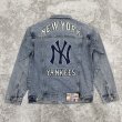 画像5: MLB NY embroidery Denim G Jean  jacket blouson  ユニセックス 男女兼用MLB NYニューヨークヤンキース刺繍デニムGジャン ジャケット (5)