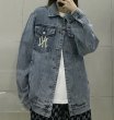 画像4: MLB NY embroidery Denim G Jean  jacket blouson  ユニセックス 男女兼用MLB NYニューヨークヤンキース刺繍デニムGジャン ジャケット (4)