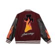 画像2: Fire cross motif emblem baseball uniform BASEBALL JACKET  blouson  ユニセックス 男女兼用ファイアークロスモチーフエンブレムスタジアムジャンパー スタジャン MA-1 ボンバー ジャケット ブルゾン (2)