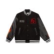 画像3: Fire cross motif emblem baseball uniform BASEBALL JACKET  blouson  ユニセックス 男女兼用ファイアークロスモチーフエンブレムスタジアムジャンパー スタジャン MA-1 ボンバー ジャケット ブルゾン (3)