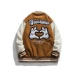 画像2:  Hand love embroidery emblem baseball uniform BASEBALL JACKET  blouson  ユニセックス 男女兼用ハンドラブ刺繍エンブレムスタジアムジャンパー スタジャン MA-1 ボンバー ジャケット ブルゾン (2)