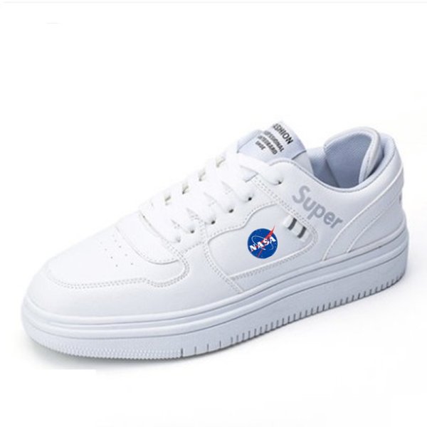 画像1:  Men's  Basic Nasa lace-up sneakers shoes 　ユニセックス男女兼用ベーシック ナサ NASAレースアップ レザースニーカー カジュアル シューズ (1)