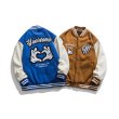 画像5:  Hand love embroidery emblem baseball uniform BASEBALL JACKET  blouson  ユニセックス 男女兼用ハンドラブ刺繍エンブレムスタジアムジャンパー スタジャン MA-1 ボンバー ジャケット ブルゾン (5)