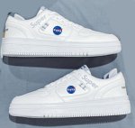 画像3:  Men's  Basic Nasa lace-up sneakers shoes 　ユニセックス男女兼用ベーシック ナサ NASAレースアップ レザースニーカー カジュアル シューズ (3)