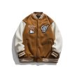 画像4:  Hand love embroidery emblem baseball uniform BASEBALL JACKET  blouson  ユニセックス 男女兼用ハンドラブ刺繍エンブレムスタジアムジャンパー スタジャン MA-1 ボンバー ジャケット ブルゾン (4)