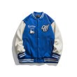 画像3:  Hand love embroidery emblem baseball uniform BASEBALL JACKET  blouson  ユニセックス 男女兼用ハンドラブ刺繍エンブレムスタジアムジャンパー スタジャン MA-1 ボンバー ジャケット ブルゾン (3)