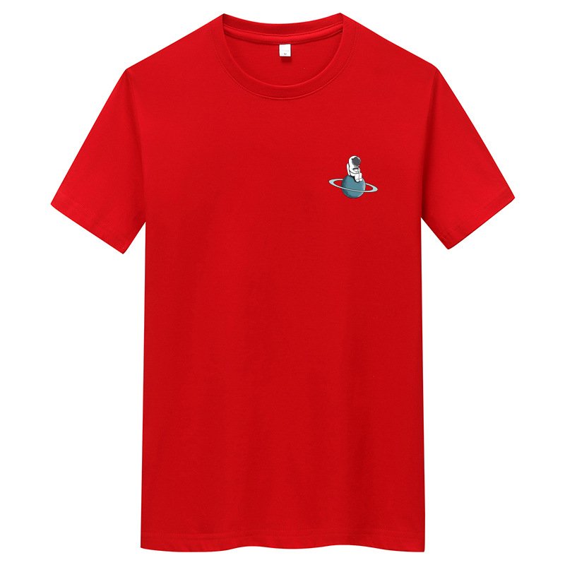 画像4: One point astronaut print t-shirt ユニセックス男女兼用ワンポイント宇宙飛行士プリントTシャツ (4)