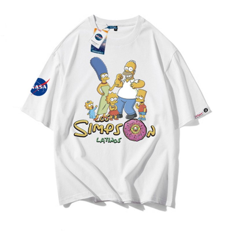 画像2: NASA x Simpson Family x Donuts print t-shirt　ユニセックス男女兼用NASAナサ×シンプソンファミリー×ドーナッツプリントTシャツ (2)