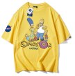 画像1: NASA x Simpson Family x Donuts print t-shirt　ユニセックス男女兼用NASAナサ×シンプソンファミリー×ドーナッツプリントTシャツ (1)