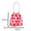 画像4: Pink & Heart Drawstring Mini Tote Shoulder Bag　ピンク＆ハート巾着バケットミニトートショルダーバッグ (4)