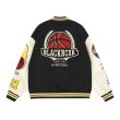 画像6: Black ncxk logo embroideryembroidery emblem baseball uniform BASEBALL JACKET  blouson vibe  ユニセックス 男女兼用ロゴ＆バスケットボール刺繍エンブレムスタジアムジャンパー スタジャン MA-1 ボンバー ジャケット ブルゾン (6)