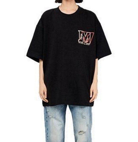 画像1: MEDM basic letters bottoming  t-shirt　ユニセックス男女兼用MEDMベーシックレターロゴプリントプリントTシャツ (1)