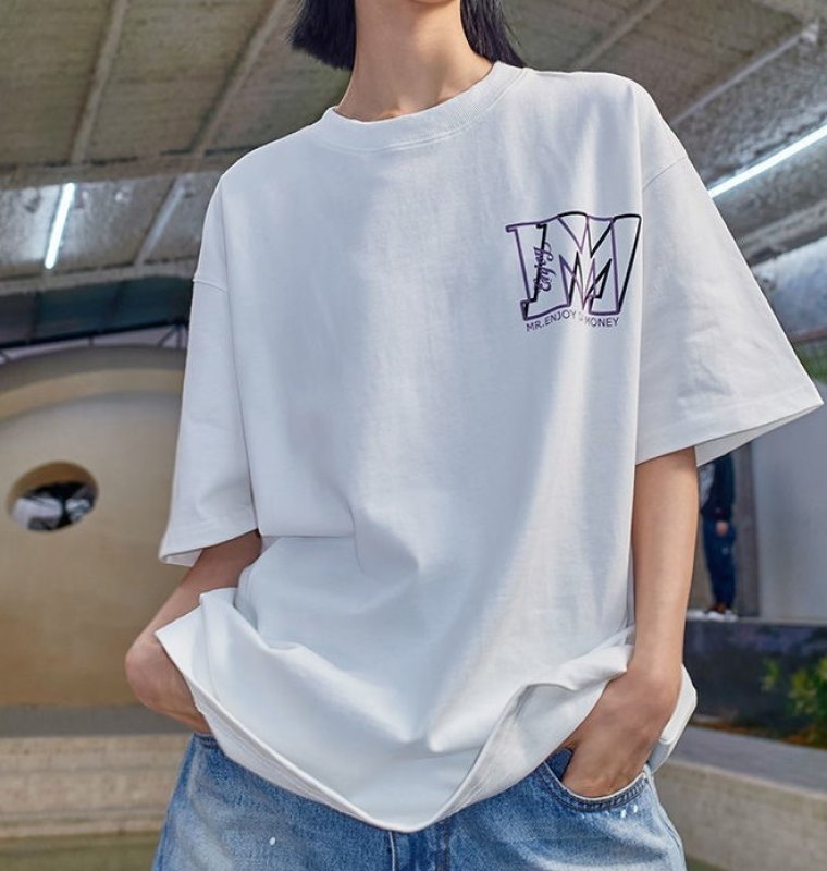 画像2: MEDM basic letters bottoming  t-shirt ユニセックス男女兼用MEDMベーシックレターロゴプリントプリントTシャツ (2)