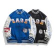 画像5: Fire dice embroidery emblem baseball uniform BASEBALL JACKET  blouson  ユニセックス 男女兼用ファイアーダイス サイコロ刺繍エンブレムスタジアムジャンパー スタジャン MA-1 ボンバー ジャケット ブルゾン (5)