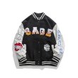 画像4: Fire dice embroidery emblem baseball uniform BASEBALL JACKET  blouson  ユニセックス 男女兼用ファイアーダイス サイコロ刺繍エンブレムスタジアムジャンパー スタジャン MA-1 ボンバー ジャケット ブルゾン (4)