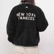 画像8: MLB NY stand collar Eco Sheepskin uniform BASEBALL JACKET  blouson  ユニセックス 男女兼用MLB NYエコファースタンドカラースタジアムジャンパー スタジャン MA-1 ボンバー ジャケット ブルゾン (8)