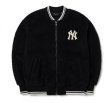 画像4: MLB NY stand collar Eco Sheepskin uniform BASEBALL JACKET  blouson  ユニセックス 男女兼用MLB NYエコファースタンドカラースタジアムジャンパー スタジャン MA-1 ボンバー ジャケット ブルゾン (4)