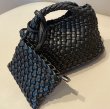 画像10: Woven leather mini braided tote shoulder bag 　レザーミニ編み込みショルダートートバッグ (10)