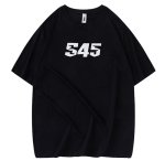 画像1: 545 number logo print t-shirt 　ユニセックス男女兼用545ナンバーロゴプリントTシャツ (1)