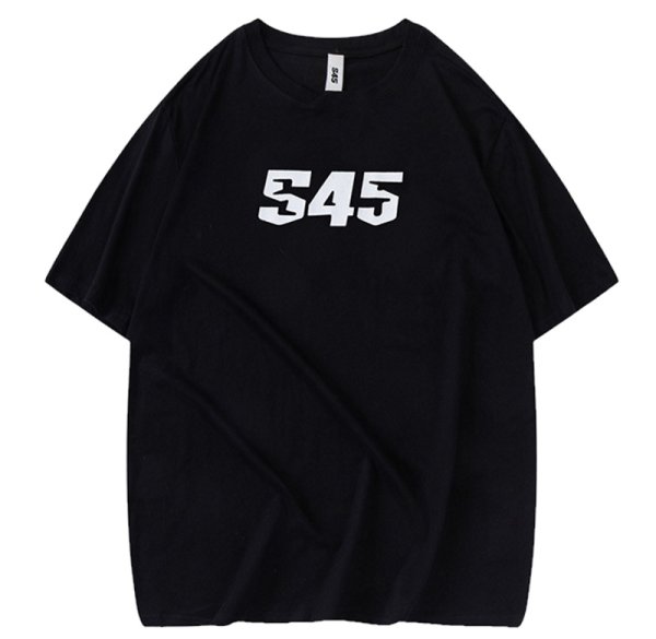 画像1: 545 number logo print t-shirt 　ユニセックス男女兼用545ナンバーロゴプリントTシャツ (1)