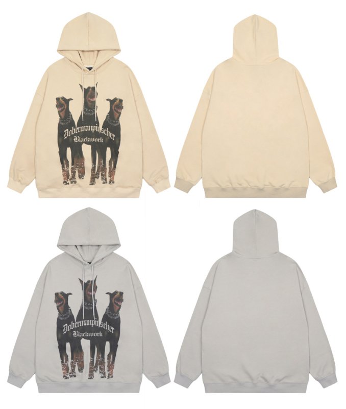 画像5: Doberman dog print hoodie sweater ユニセックス 男女兼用ドーベルマン 犬 ドッグプリントフーディパーカー (5)