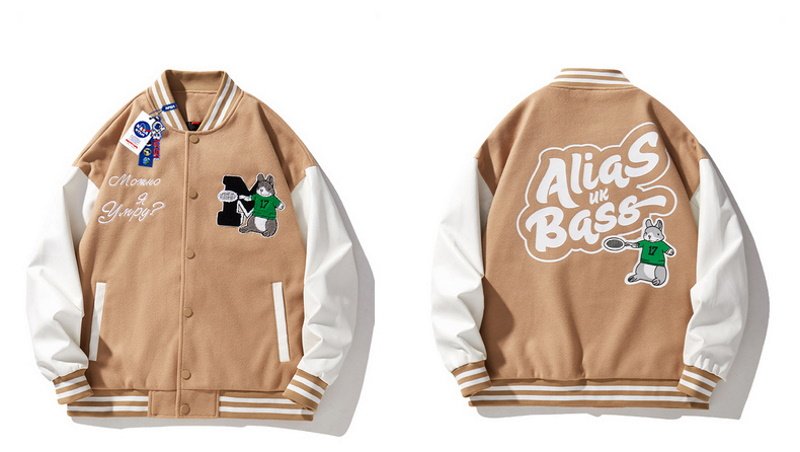 画像3: NASA WTAPS flagship ALIAS BASS UK Rabbit embroidery baseball uniform BASEBALL JACKET  blouson  ユニセックス 男女兼用NASAナサテニスラビットスタジアムジャンパー スタジャン MA-1 ボンバー ジャケット ブルゾン (3)