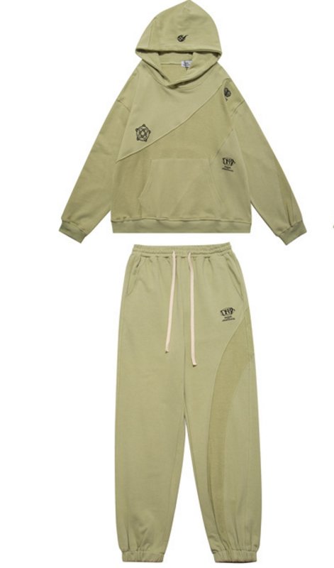 画像2: DARK HARVEST geometric tailoring setup Hoodie and Pants Set  ユニセックス男女兼用 ヒップホップ セットアップ スウェットフーディ&パンツセット (2)