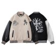 画像4: Front and back bf cross embroidery baseball uniform BASEBALL JACKET  blouson  ユニセックス 男女兼用フロント&バックBFクロススタジアムジャンパー スタジャン MA-1 ボンバー ジャケット ブルゾン (4)