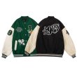 画像4: Flower & back 49 logo  embroidery baseball uniform BASEBALL JACKET  blouson  ユニセックス 男女兼用フラワー＆バック49ロゴスタジアムジャンパー スタジャン MA-1 ボンバー ジャケット ブルゾン (4)