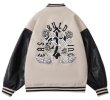 画像1: Front and back bf cross embroidery baseball uniform BASEBALL JACKET  blouson  ユニセックス 男女兼用フロント&バックBFクロススタジアムジャンパー スタジャン MA-1 ボンバー ジャケット ブルゾン (1)