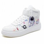画像1:  Men's Astronaut high and low cut leather sneakers　 ユニセックス男女兼用 宇宙飛行士ハイカット＆ローカットレザースニーカーカジュアル シューズ (1)