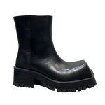 画像2: Men's leather generous square head TROOPER Boots Martin boots　ユニセックス男女兼用レザートルーパーブーツマーティンブーツ (2)