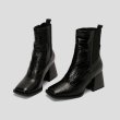 画像6: Western chunky heel ankle boots women's boots 　ウエスタン チャンキーヒールレザーブーツ  チェルシーブーツショートブーツ (6)