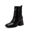 画像13: Western chunky heel ankle boots women's boots 　ウエスタン チャンキーヒールレザーブーツ  チェルシーブーツショートブーツ (13)