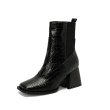 画像2: Western chunky heel ankle boots women's boots 　ウエスタン チャンキーヒールレザーブーツ  チェルシーブーツショートブーツ (2)